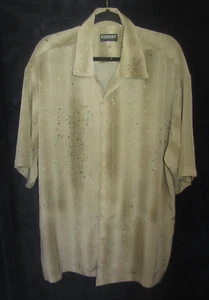 Mench Platinum Italy New York Men's SS Button Up Polyester Print Shirt Sz 2XL - Picture 1 of 5