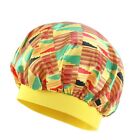 Kids Adjustable Big Sleep Cap African Batik Print Satin Hair Bonnet Turban Hat