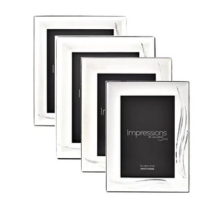 Juliana Impressions Satin Finish Silver Plated Photo Frames Grass Blade Design - Picture 1 of 5