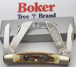 H BOKER Solingen 2005 Tang Stamp Series - Four Blade Stag Congress Knife - MINT - Picture 1 of 17