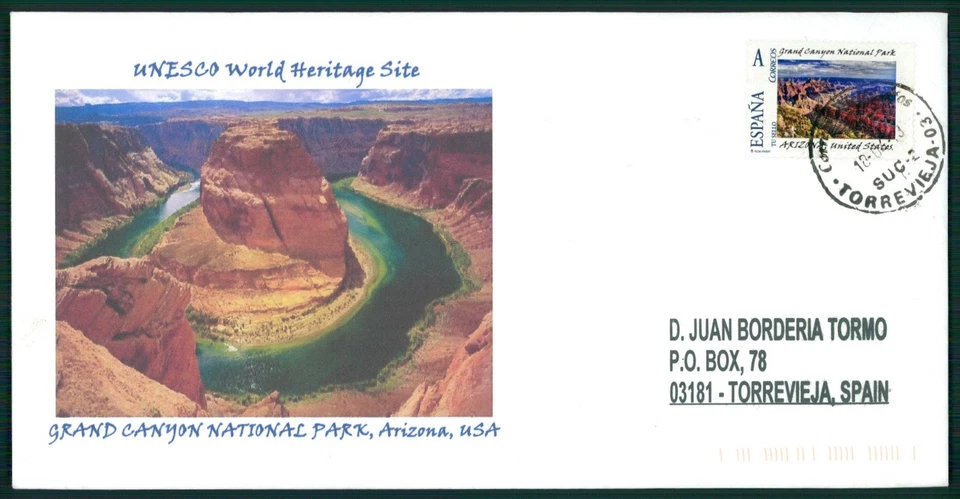 SPAIN CUSTOM STAMP USA GRAND CANYON UNESCO WORLD HERITAGE UNIQUE!! el02 - Image 1 of 2