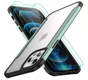 iPhone 12 Pro Max Case, Airbag Series, Light Green, +2 Glass Protectors!, 6.7" - Picture 1 of 7