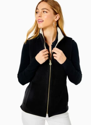 NUEVO CON ETIQUETAS CHALECO REVERSIBLE LILLY PULITZER TALLA GRANDE BROOKLEE *POLARTECH® POLAR* $198 Foto 1 de 4