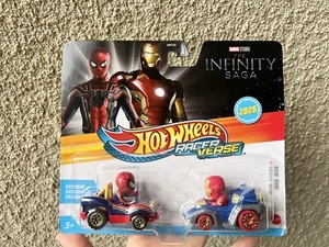 2025 Hot Wheels Racer Verse INFINITY SAGA SPIDER IRON MAN EXCLUSIVE SPIDER MAN - Picture 1 of 8