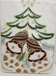 3 piezas. Juego de cortinas bordadas: 2 niveles y botín (60x36") ÁRBOL DE NAVIDAD Y CAMPANAS, ADELA, ST - Imagen 1 de 12