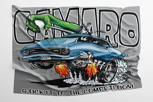 Rat Fink Camaro Chevy Car Flags Banner 3x5 FT Man Cave Garage Artwork - Picture 1 of 6