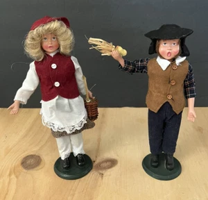Vintage Thanksgiving Ernte Paar Figuren 9" groß - Bild 1 von 9