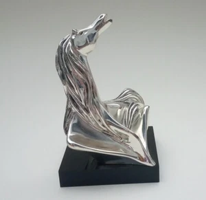 Wild Head Horse Sculpture 925 Silver Overlay Signed Stilarte Made in Italy - Picture 1 of 7