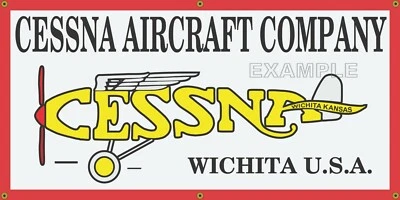 REVVED UP BANNERS CESSNA AIRCRAFT COMPANY AUTHORIZED DEALER SIGN REMAKE BANNER SIZE OPTIONS