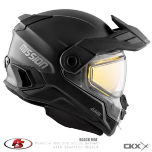 New CKX Mission AMS Snowmobile Helmet Black Matte SM 3X - Picture 1 of 7