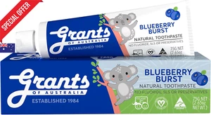 Grants Kids Toothpaste Blueberry Burst 75g β Natural Fluoride-Free Gel - Picture 1 of 12