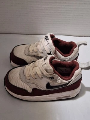 Nike Air Max 1 easy on toddler 7c burgandy/white - Image 1 of 4