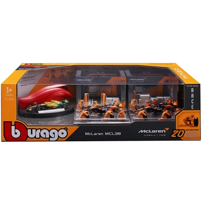 Burago 1:43 Formula One Racing Deluxe Paddock – "Macca" McLaren Racing MCL38 Foto 1 de 4