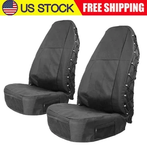 Pack of 2 Waterproof Front Seat Covers with Multi-Pockets for SUV Pickup - Foto 1 di 7