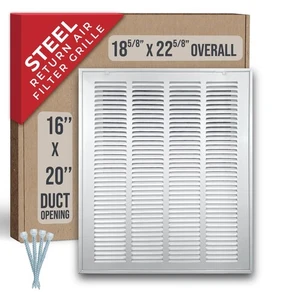 Fits 16x20 Duct Opening | Steel Return Air Filter Grille by Handua Removable ... - Picture 1 of 8