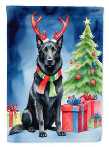 Belgian Sheepdog Christmas Reindeer Flag Canvas House Size DAC7731CHF - Picture 1 of 4