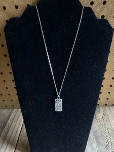LISA LEONARD “BE STILL AND KNOW" Pewter Pendant Silver Toned Necklace ** - Picture 1 of 2