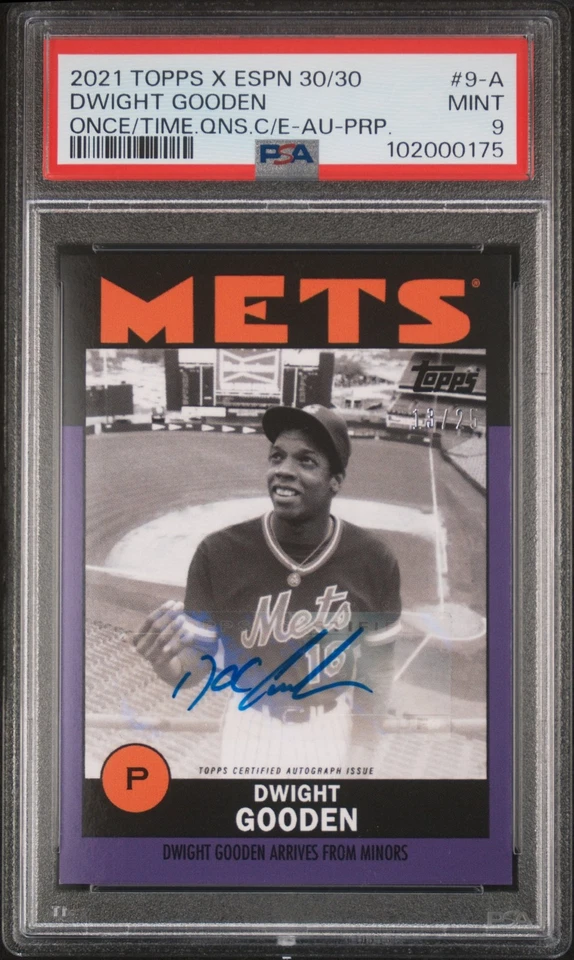 2021 TOPPS ESPN ONCE UPON A TIME IN QUEENS DWIGHT GOODEN PURPLE AUTO /25 PSA 9 - Image 1 of 1