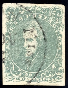 Confederate States of America 3 2c 1862 Jefferson Davis PF grade 80 used - Picture 1 of 3