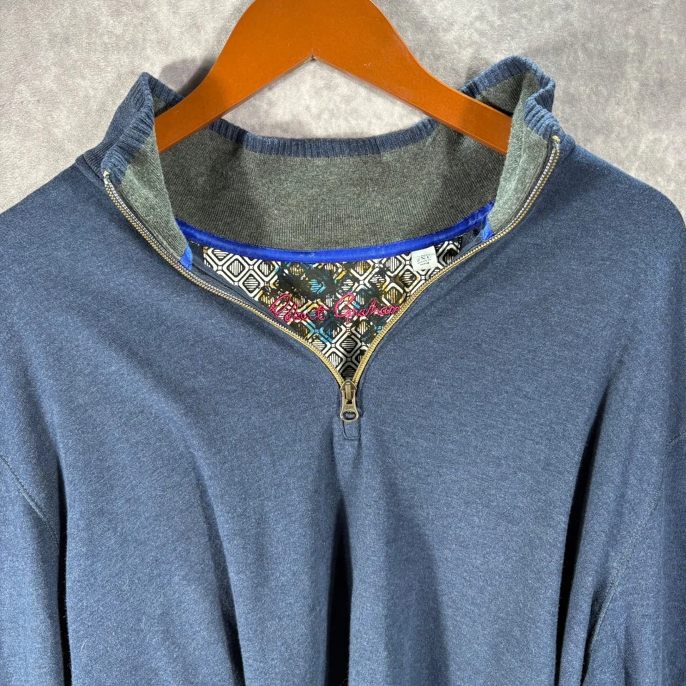 Suéter Robert Graham Para Hombre XL Azul Pullover Manga Larga Calce Clásico Foto 1 de 4
