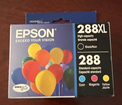 Genuine Epson 288XL Hi Yield Black Standard 288 C/M/Y 4pk Ink Cartridges 05/25 - Image 1 of 3