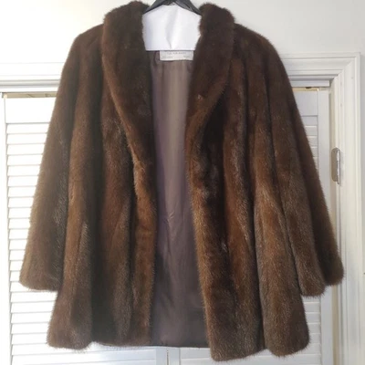 Abrigo Cochecito Visón Caoba Natural Vintage con Tasación Wrubel y Piel Kovin Foto 1 de 4