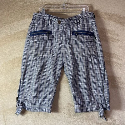 Pantalones Cortos Y2K Marithe Francois Girbaud Carga A Cuadros Para Hombre Talla 34 Cremallera Foto 1 de 4