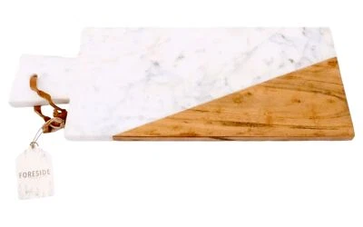 Foreside White Marble Wood High Quality Cutting Board 16.8" x 6.5" In FDAD08250 - Image 1 of 4