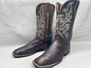 Justin 6605 Men's 11.5 D Brown Smooth Ostrich Leather Square Toe Western Boots