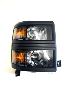 2014-18 CHEVROLET SILVERADO 1500 PASSENGER RH HALOGEN HEADLIGHT OEM black - Picture 1 of 7