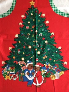 The Cat's Meow Concord's Christmas Apron Fabric Panel To Sew Cat Couple Tree - Picture 1 of 6