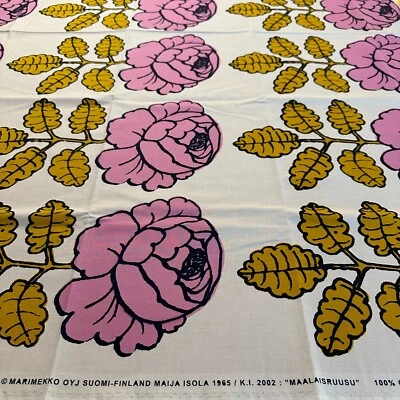 Tela de algodón marimekko/ Maalaisruusu/ Rosa, Off-White, Navy/ 145x100cm/ Nuevo Foto 1 de 4