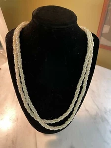 Vintage Extra Long Faux Seed Pearl Rope Multi-Strand Twist Necklace 22.5 in  - Picture 1 of 5