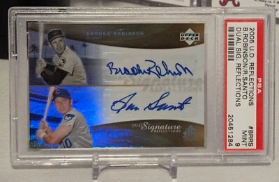 UD Reflections Brooks Robinson/Ron Santo 2005 edición automática #DKFH ¡PSA 9!  Foto 1 de 2