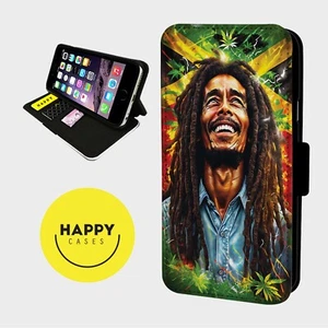 BOB MARLEY JAMAICAN LEGEND - Kunstleder Klapp Handy Hülle Cover - iPhone/Samsung - Bild 1 von 5