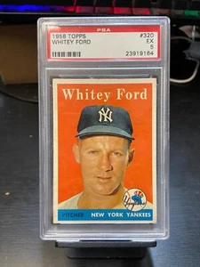 PSA 5 EX 1958 Topps #320 New York Yankees Whitey Ford Pitcher Card JC - Picture 1 of 3