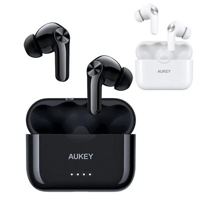 AUKEY EP-T28 Bluetooth Kopfhörer Earbuds USB-C IPX5 Mikrofon 25h Schwarz - Weiß