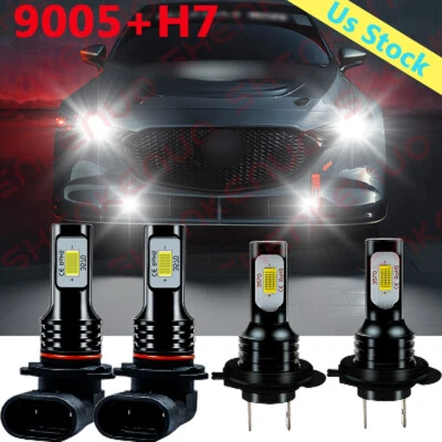Combo bombillas faros LED 6000 k para Mazda 3 2004 2005 2006 2007 2008 2009 -4X Foto 1 de 4