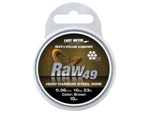 Savage Gear Raw 49 Uncoated Brown 10m Pike leaders - Picture 1 of 1