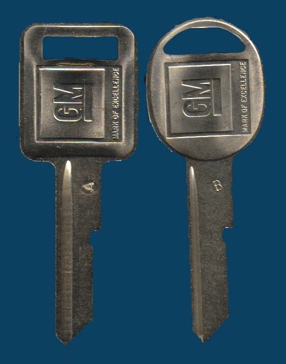 CHEVROLET OEM A B KEY BLANKS - Image 1 of 1
