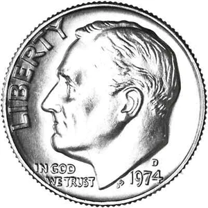 1974 D Roosevelt Dime Uncirculated US Mint - Picture 1 of 2