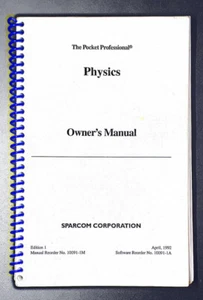 Handbuch für Sparcom Physics Pac für HP 48SX/48GX Taschenrechner - Bild 1 von 7