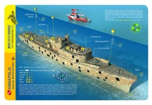 HMCS Annapolis Wreck British Columbia Waterproof Dive Card - Picture 1 of 2