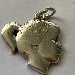 Sterling Silver Girl Head Charm In Fine Charms Charm Bracelets For Sale Ebay