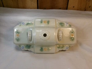 Vintage Porcelain Ceramic Light Fixture ~ Floral Pattern - Picture 1 of 6