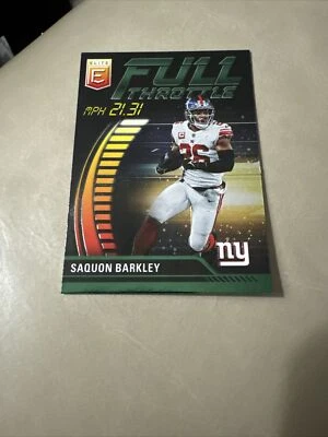 2023 Donruss Elite Full Throttle Green Parallel #FT-SB Saquon Barkley Giants - Image 1 of 2