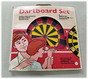 Vintage Buck Darts Dart Board Set In Box With Instruction Manual - 62030 - Picture 1 of 4