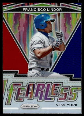 2021 Panini Prizm #FR-6 Francisco Lindor Fearless Cosmic Haze Prizm - Image 1 of 2