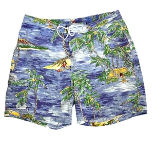 Vintage Polo Ralph Lauren Swimwear Mens L Tropical Hawaiian Island Trunks - Picture 1 of 11