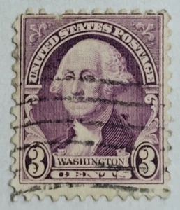 Estampilla postal de Estados Unidos ~ George Washington ~ 3¢ violeta ~ publicada/cancelada ~ 1932 ~13 - Imagen 1 de 6